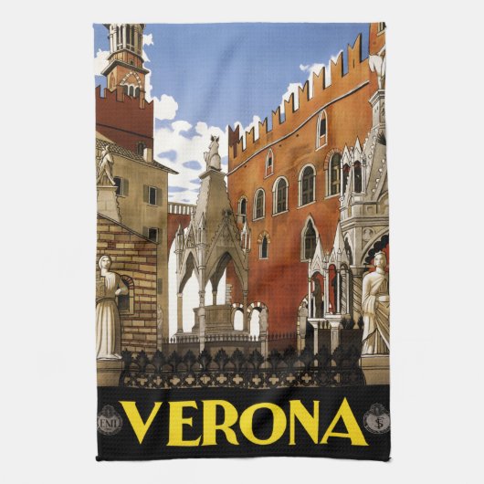  architectuurreis van Verona Italië Theedoek (Verticaal)