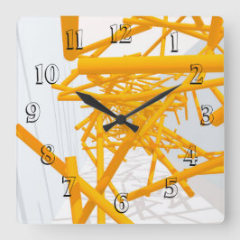 Architectuurruimte met helder geometrische vorm vierkante klok