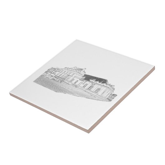 Architectuurschets — oud trainingsstation tegeltje (Zijkant)