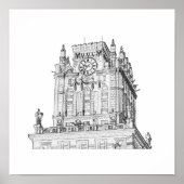 Architectuurschets Wit-Russische stad Minsk Poster (Voorkant)