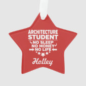 Architectuurstudent Geen leven of geld Ornament (achterkant)