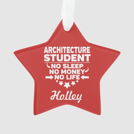 Architectuurstudent Geen leven of geld Ornament (achterkant)