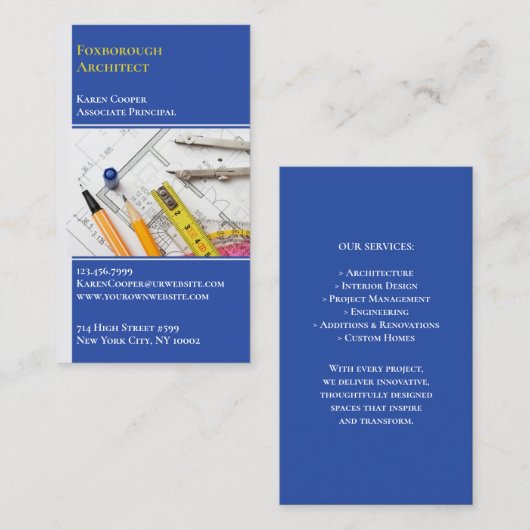 Architectuurtechnisch Visitekaartje (Voorkant / Achterkant)