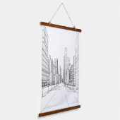 Architectuurtekening Hangend Wandkleed (Gebogen)