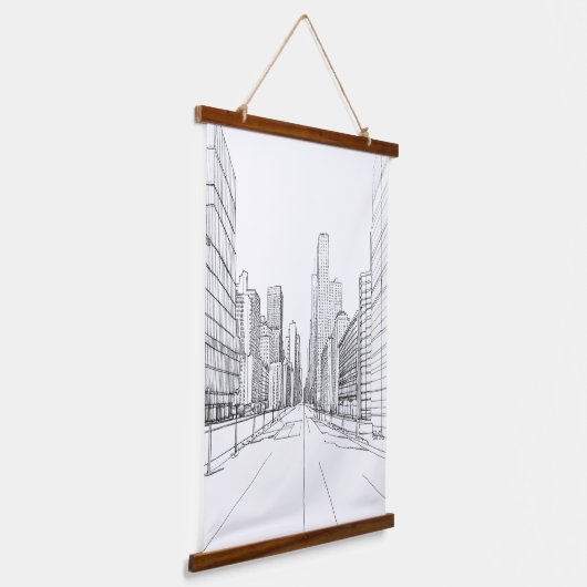 Architectuurtekening Hangend Wandkleed (Gebogen)