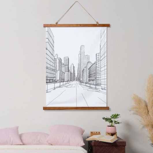 Architectuurtekening Hangend Wandkleed (Slaapkamer)