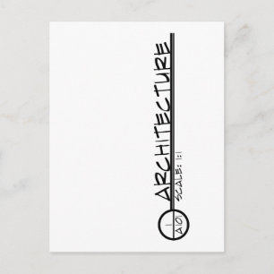 Architectuurtekentitel Briefkaart (donker)