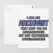 Archivaris Joke ... Superieure intelligentie Briefkaart (Voorkant / Achterkant)