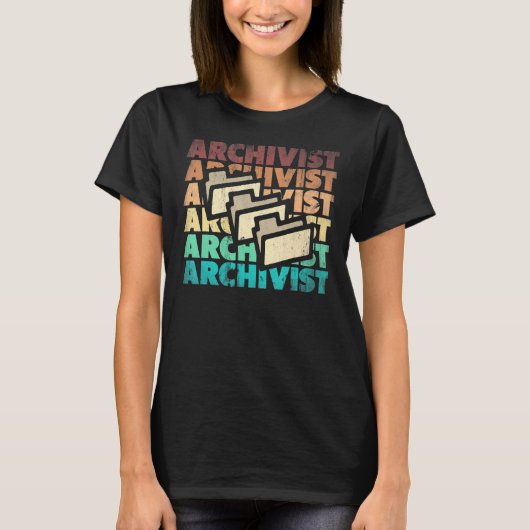 Archivaris Library Archivist Silhouette T-shirt (Voorkant)
