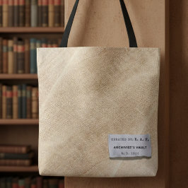 Archivaris tas: gepersonaliseerde tote met linnen bag