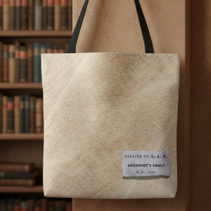 Archivaris tas: gepersonaliseerde tote met linnen bag