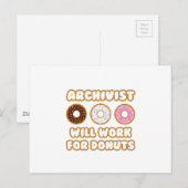 Archivaris .. Zal werken voor donuts Briefkaart (Voorkant / Achterkant)