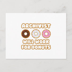 Archivaris .. Zal werken voor donuts Briefkaart
