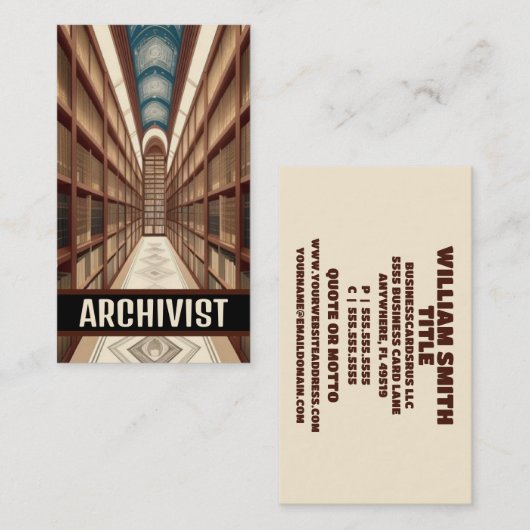 Archivarisarchieven Visitekaartje (Voorkant / Achterkant)