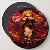 Archive Galaxy: Scorpio Shadow Familiar Ronde Button 6,0 Cm (Voorkant /achterkant)