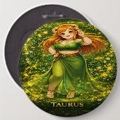 Archive Galaxy: Taurus Gilded Rose Ronde Button 6,0 Cm (Voorkant /achterkant)