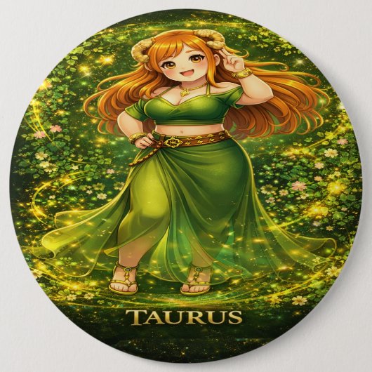 Archive Galaxy: Taurus Gilded Rose Ronde Button 6,0 Cm (Voorkant)