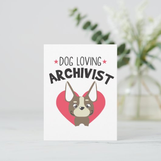 Archivist Dog Briefkaart (Staand voorkant)