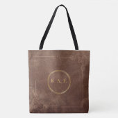 Archivist’s Vault Leather Texture Aesthetic Tote Bag (Voorkant)