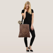 Archivist’s Vault Leather Texture Aesthetic Tote Bag (Op model)