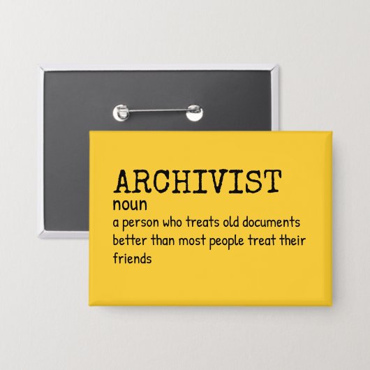 Archivistische definitie - Funny Pin Button (Voorkant / Achterkant)