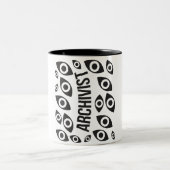 Archivistische ogen van het woedende patroon tweekleurige koffiemok (Center)