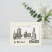 Archtectuur, La Rochelle, ingang haven, kerk Briefkaart (Staand voorkant)