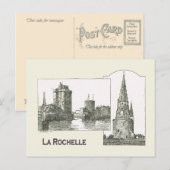 Archtectuur, La Rochelle, ingang haven, kerk Briefkaart (Voorkant / Achterkant)