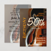 Archtop gitaar 50ste verjaardag Uitnodiging (Voorkant / Achterkant)