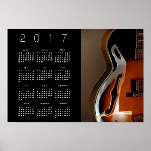 Archtop Guitar Calendar Poster 2017 (Voorkant)