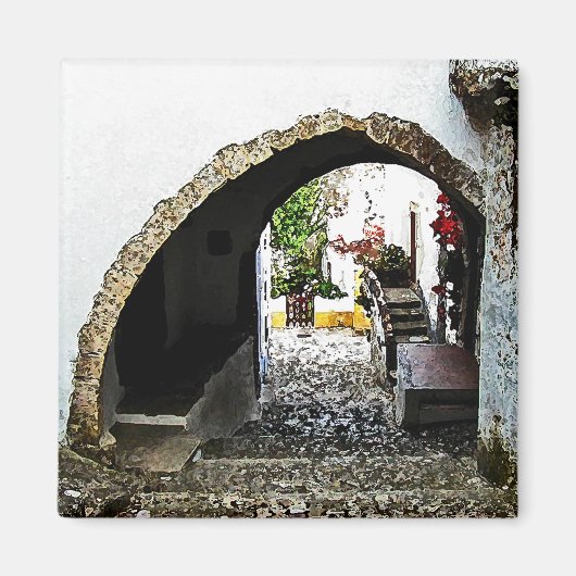 Archway in Obidos Portugal Magneet (Voorkant)