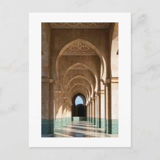 Archway te Hassan II Mosque, Casablanca, Marokko Briefkaart (Voorkant)