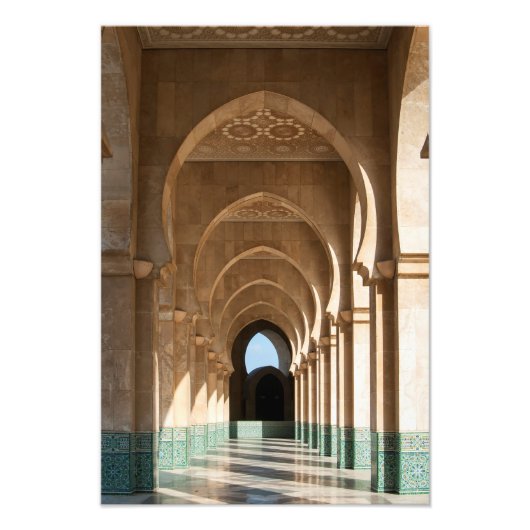 Archway te Hassan II Mosque, Casablanca, Marokko Foto Afdruk (Voorkant)