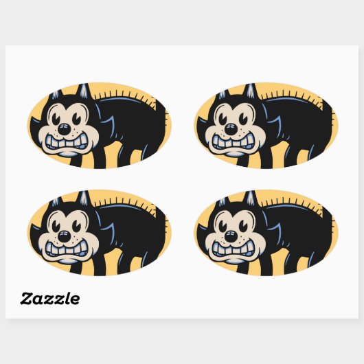 Archy Cat Ovale Sticker (Vel)