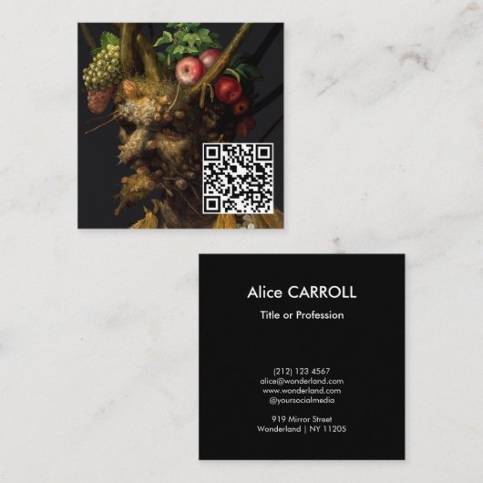 Arcimboldo - Vier seizoenen in één hoofd - QR-code Vierkante Visitekaartje (Voorkant / Achterkant)