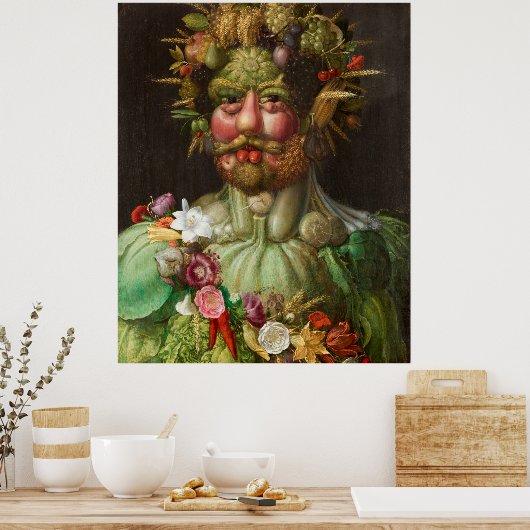Arcimboldo's Rudolf II van Habsburg als Vertumnus Poster (Keuken)