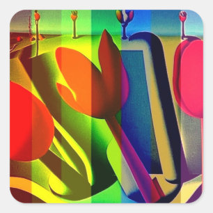 Arcobaleno 128 vierkante sticker