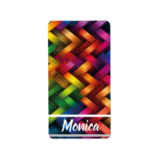 Arcoíris de Geometría Vibrante Etiket (Voorkant)