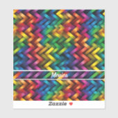 Arcoíris de Geometría Vibrante Sticker (Vel)