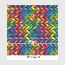 Arcoíris de Geometría Vibrante Sticker