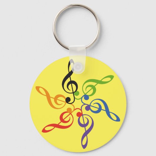 Arcoiris música clave sol sleutelhanger (Voorkant)