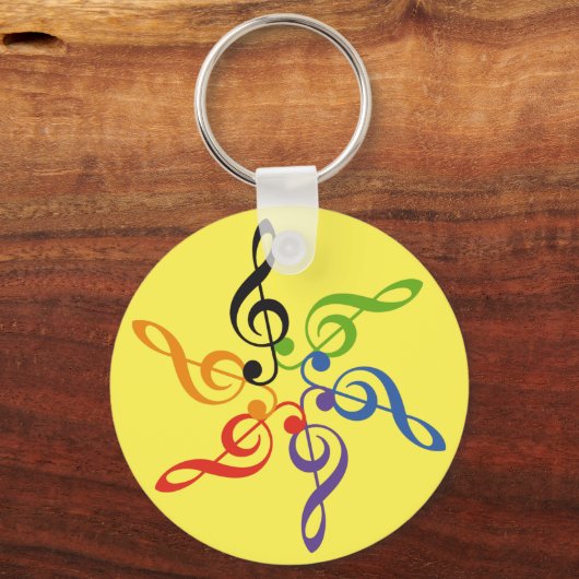 Arcoiris música clave sol sleutelhanger (Voorkant)