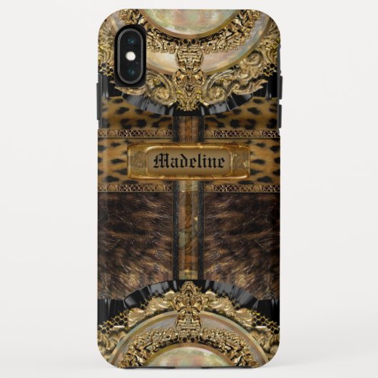 Arcos Leopard Chic Monogram Tough Case-Mate iPhone Case (Achterkant)