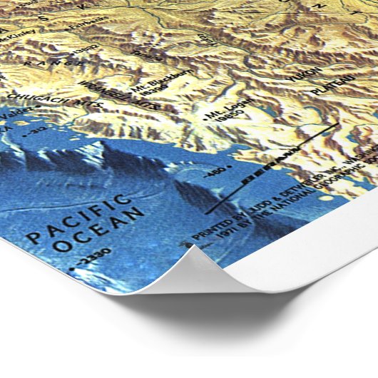 " Arctic: 1971 - Ocean SeaFloor map ... Poster (Hoek)