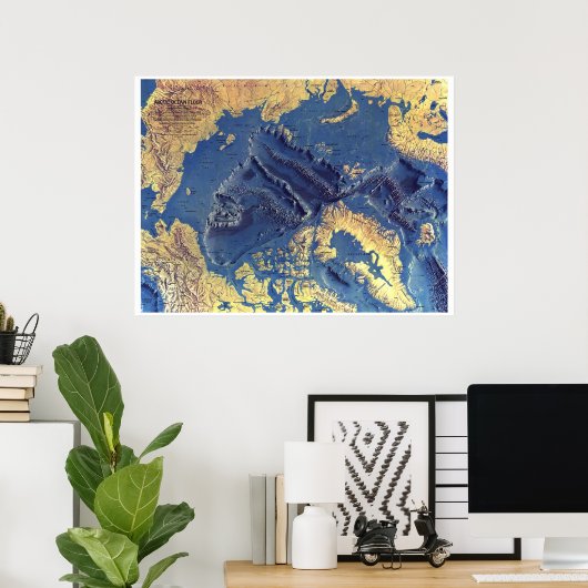" Arctic: 1971 The Arctic OCEAN FLOOR map ... Poster (Thuiskantoor)