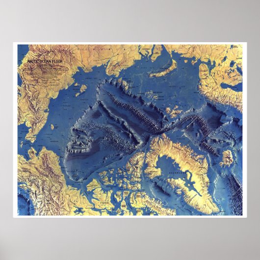" Arctic: 1971 The Arctic OCEAN FLOOR map ... Poster (Voorkant)