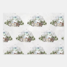 Arctic Adventure Noorderlicht Woud Inpakpapier Vel