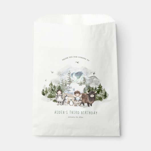 Arctic Adventure verjaardagsfeestje Bedankzakje (Voorkant)