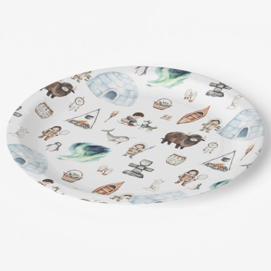 Arctic Adventure verjaardagsfeestje Papieren Bordje (Gekanteld)