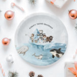 Arctic Adventure verjaardagsfeestje Papieren Bordje<br><div class="desc">Breng de magie van het Noordpoolgebied naar het feest van uw kind met deze Arctic Adventure Birthday Party Paper-Borden! Met een schattig handgetekend ontwerp van Eskimo-vrienden, iglo's, een speelse orka en andere pooldieren zoals narwallen en muskusossen, zijn deze borden ideaal voor het creëren van een leuke en grillige sfeer. Het...</div>